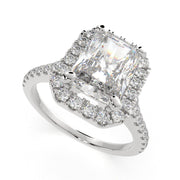 Isadora Radiant Cut Halo Pave Engagement Ring Setting - Nivetta